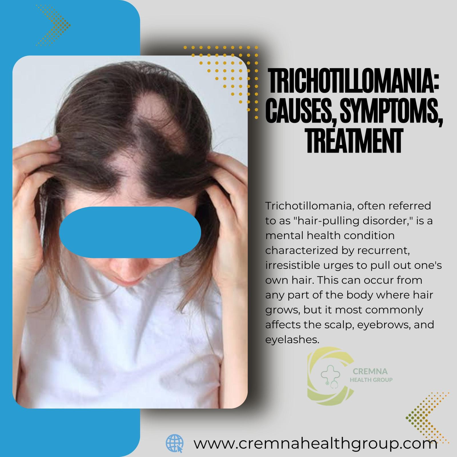 Alopecia Cure - Know more about TRICHOTILLOMANIA hair loss This type of hair  loss is known as compulsive pulling or repetitive self pulling by a patient  himself/herself. Trichotillomania is a disorder characterized